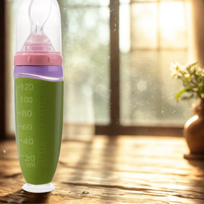 biberon cuillere 2 en 1 nomade poser pres fenetre