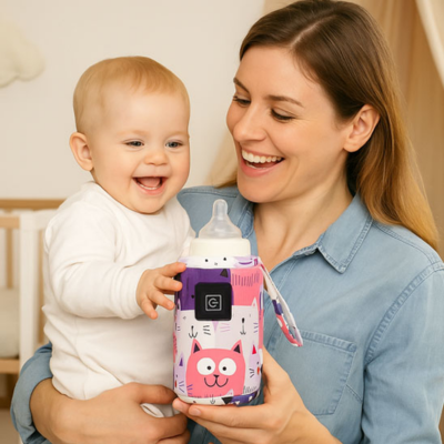 chauffe biberon nomade cuillou maman tient biberon