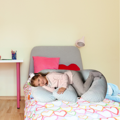 coussin allaitement double bleu