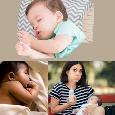 Maman au jardin qui donne biberon avec coussin allaitement zebre