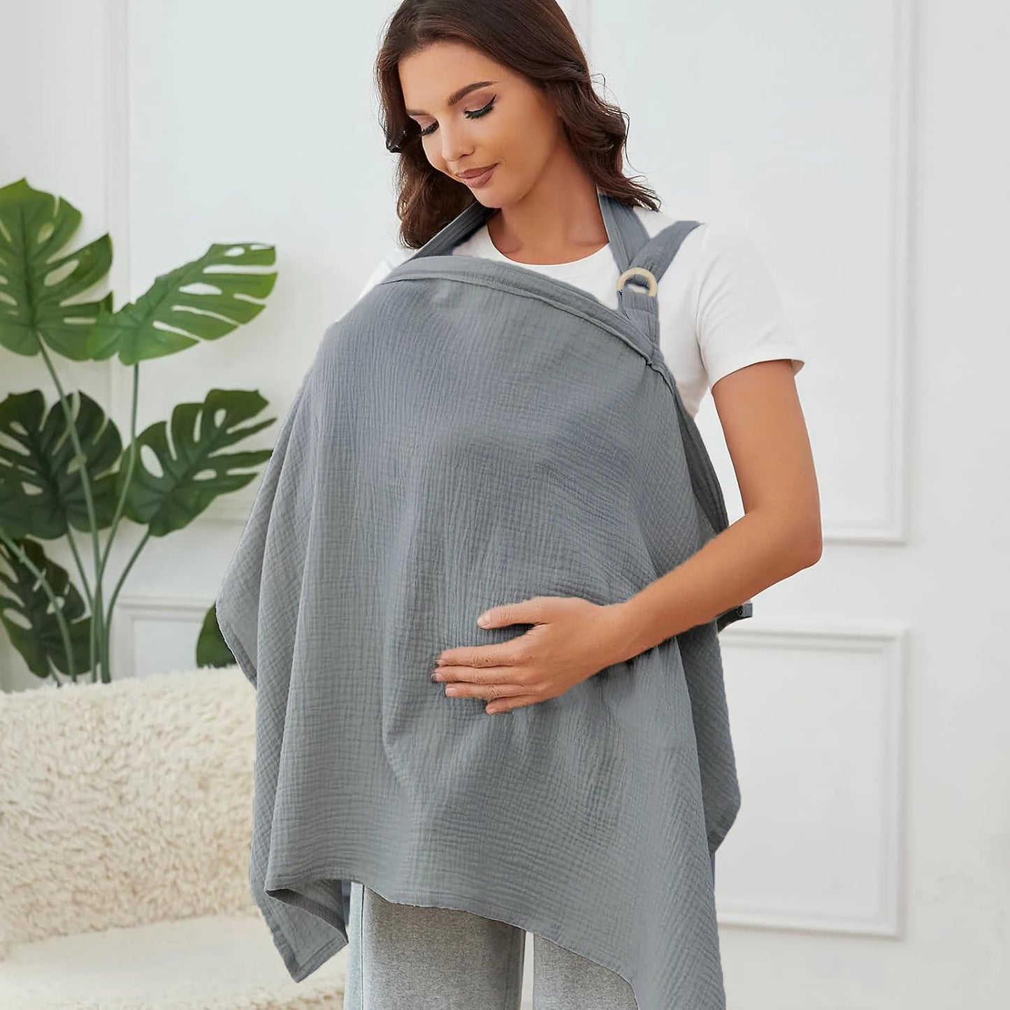 Tablier d'allaitement coloris maman donne sein à son petit