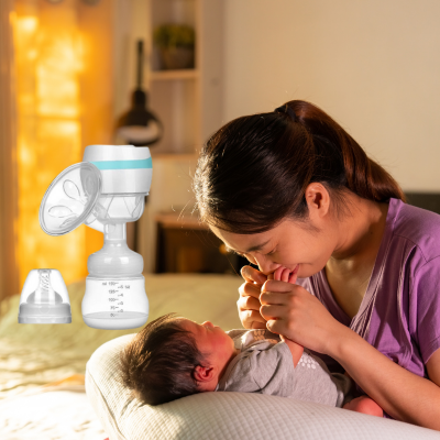 tire-lait électrique bicolore ciel 
maman cĂąline son enfant