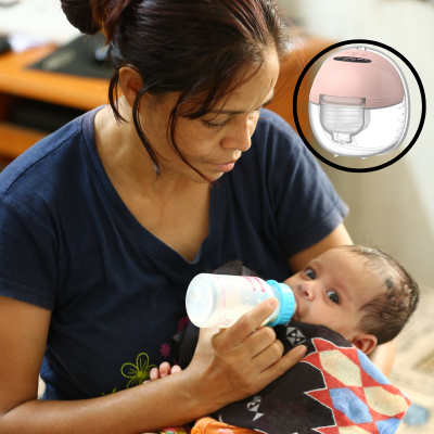 tire-lait électrique maman donne biberon