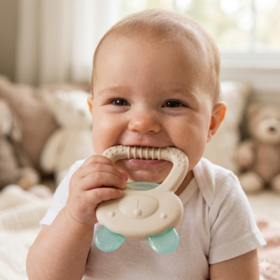 anneau de dentition refrigere dans bouche bebe