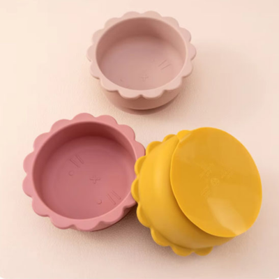 Assiette bebe Antidérapante Silicone coller sur la table