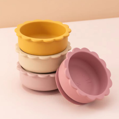 Assiette-bebe-Antiderapante Silicone empile