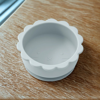 Assiette bebe Antiderapante Silicone  gris bleu