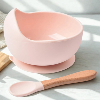 Assiette bebe Autonomie rose