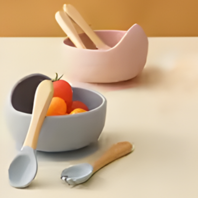 Assiette bébé bol bleu rose