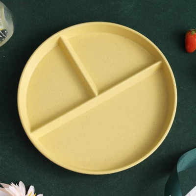 Assiette bebe ecologique jaune