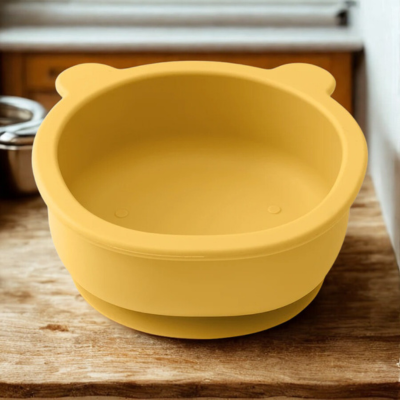 Assiette pour bebe Antiderapante jaune moutarde