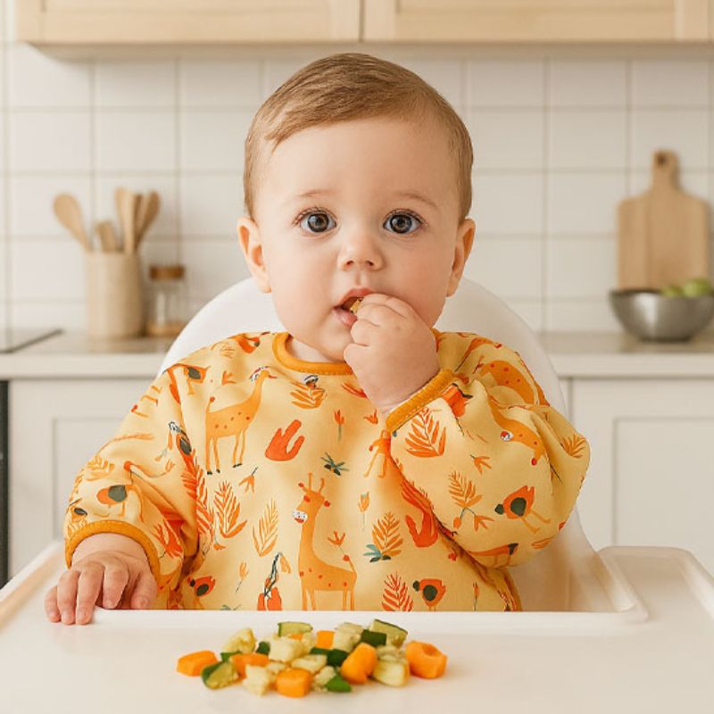 Bavoir-bebe-Sans-Salissure-enfant-mange-ses-legumes