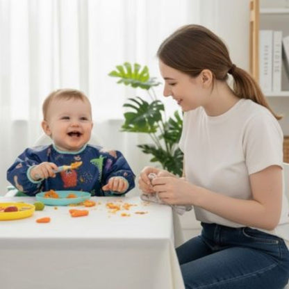 Bavoir manche longue Confort Ajustable maman contente de son bébé