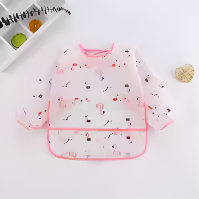 Bavoir manche longue Confort rose