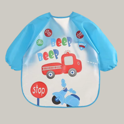 Bavoir manche longue Impermeable Bebe pompier