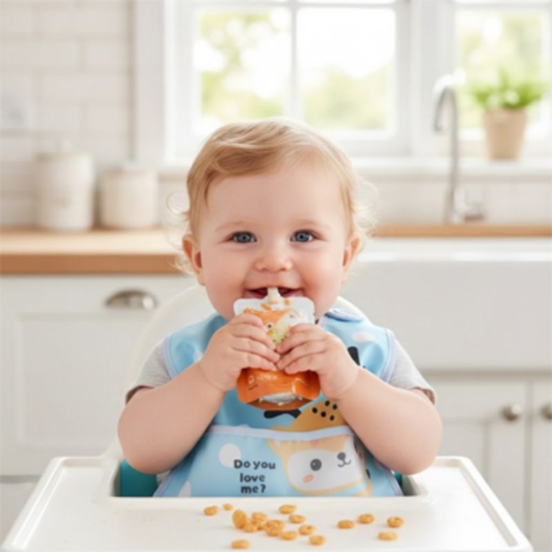 Bavoir pour bébé Protection qui mange sa compote