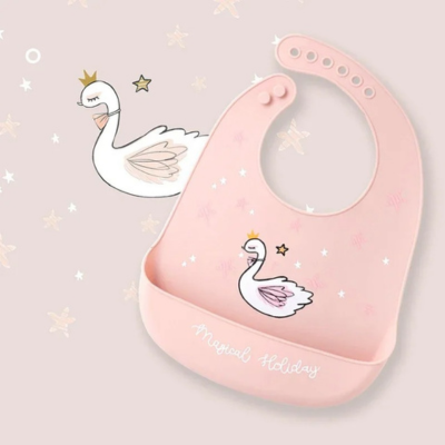 Bavoir pour bebe attrape bavouille cygne