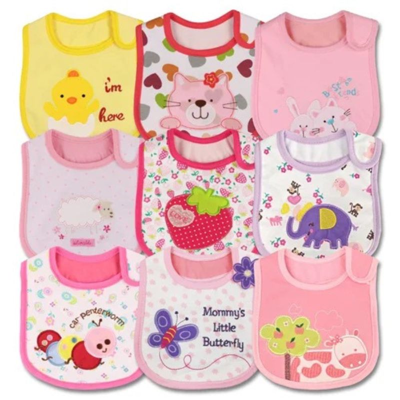 Bavoir Bébé Super-Absorbant imprime rose