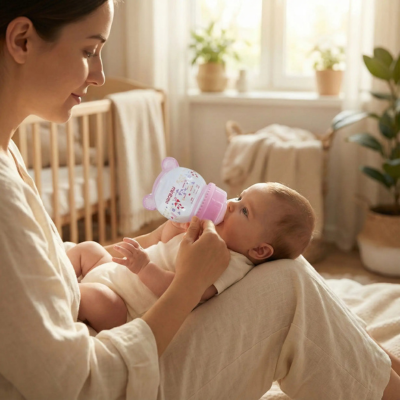 Biberon mimi nourrit son bebe