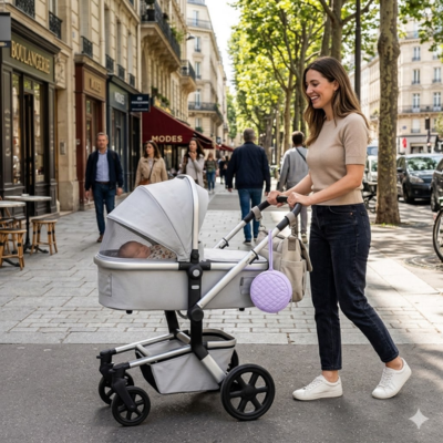 boite a tetine maman en poussette ville