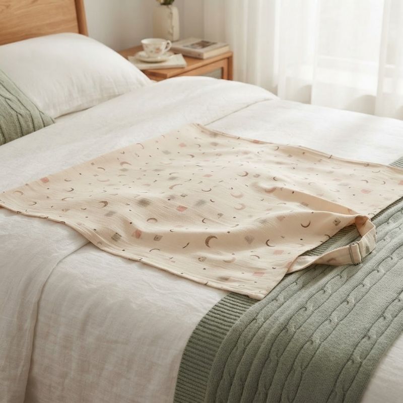 Cape allaitement etaler sur le lit
