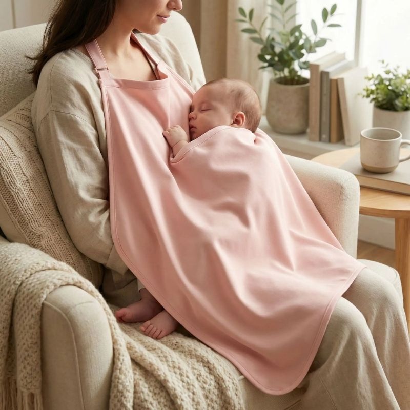 Cape allaitement Protection douceur maman couvert son bebe dans ses bras