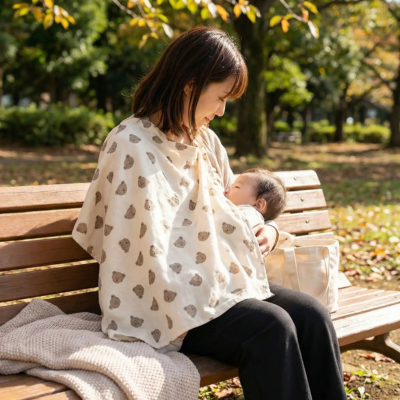 Cape dallaitement maman assie sur banc