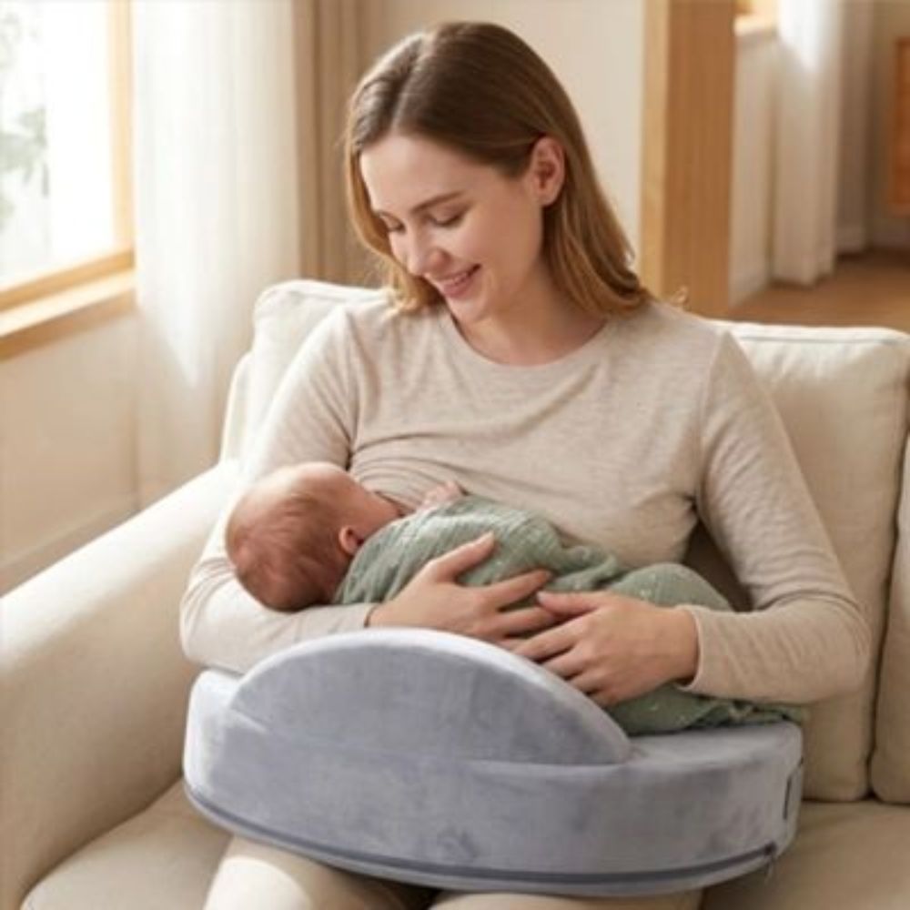 Coussin d'allaitement avec maman et bébé