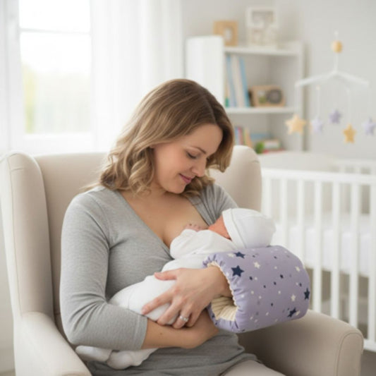 coussin d'allaitement bebe dort sur sein de maman
