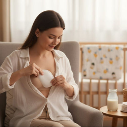 Coussinets d'allaitement  Bio-Absorbants maman met dans son soutien gorge
