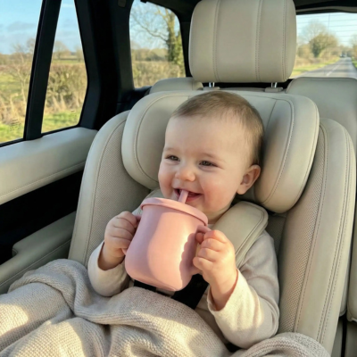 Gobelet bebe dans son siege auto