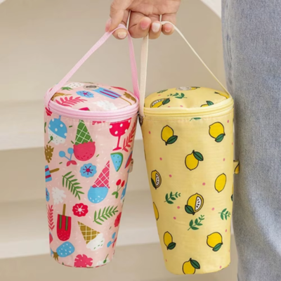 Porte biberon nomade jaune rose