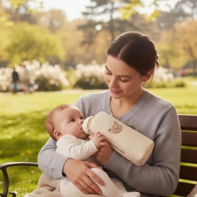 Porte biberon pratique maman donne biberon