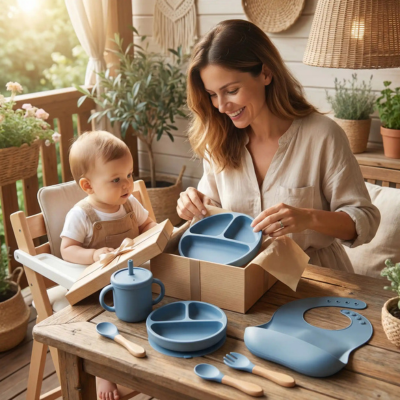 Vaisselle pour bebe maman deballe cadeau