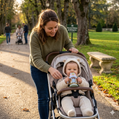 Verre Bebe maman bebe se promene