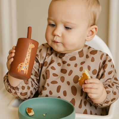 Verre bebe Incassable marron girafe