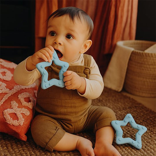 enfant mordille Anneau de dentition bébé bleu