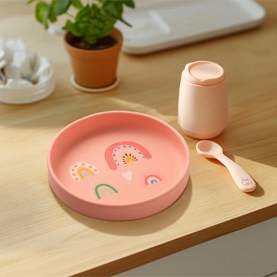 Assiette bebe rose