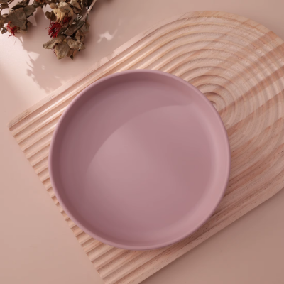 assiette bebe rose