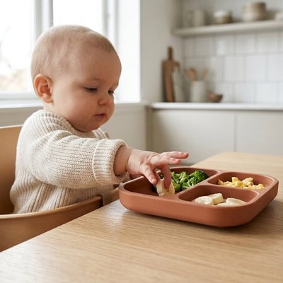 Assiette bébé ventouse enfant attrape ses fruit