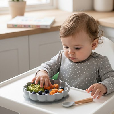 Assiette bébé ventouse enfant mange legume