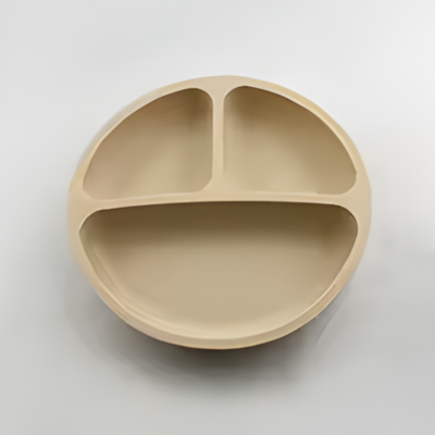 assiette pour bebe beige