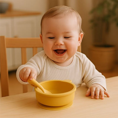 Assiette pour bebe qui sourit