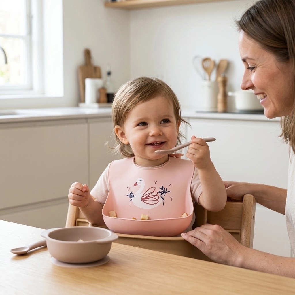 Bavoir silicone enfant porte son bavoir rose