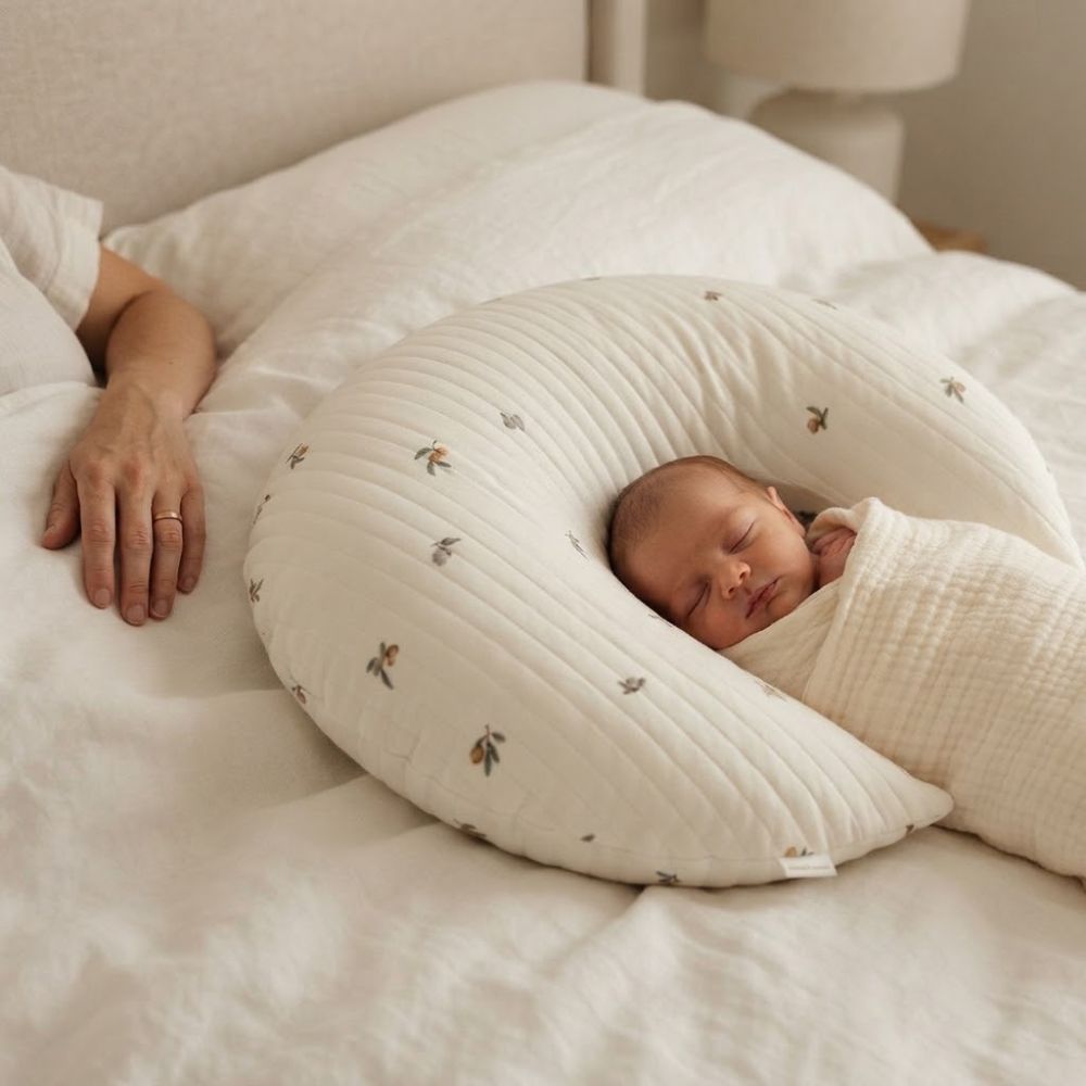 bebe en securite qui dors  dans son Coussin allaitement