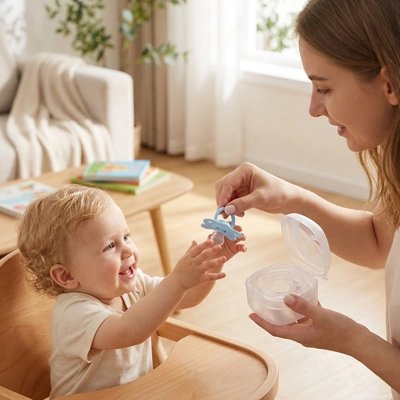 Boite a tetine​ maman donne sucette a son bebe