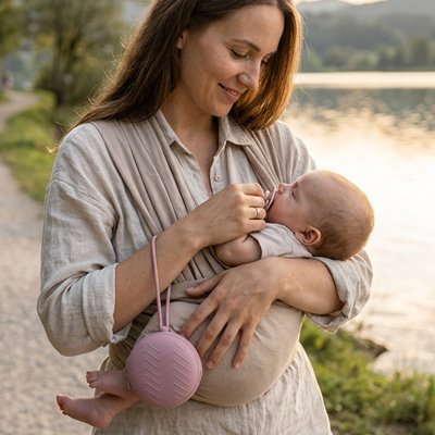Boite a tetine maman porte au bras