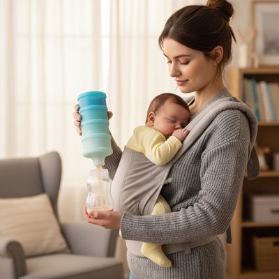 Boite doseuse lait multifonction maman porte son bebe