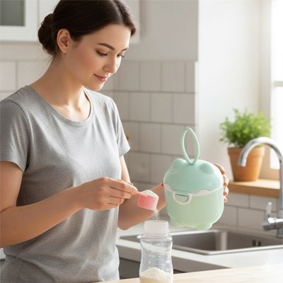 Boite doseuse lait nomad baby maman prepare biberon bebe