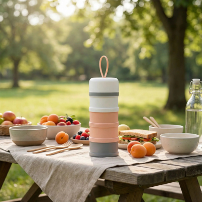 boite doseuse lait nomade poser sur table